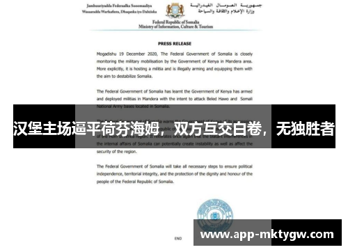 汉堡主场逼平荷芬海姆，双方互交白卷，无独胜者